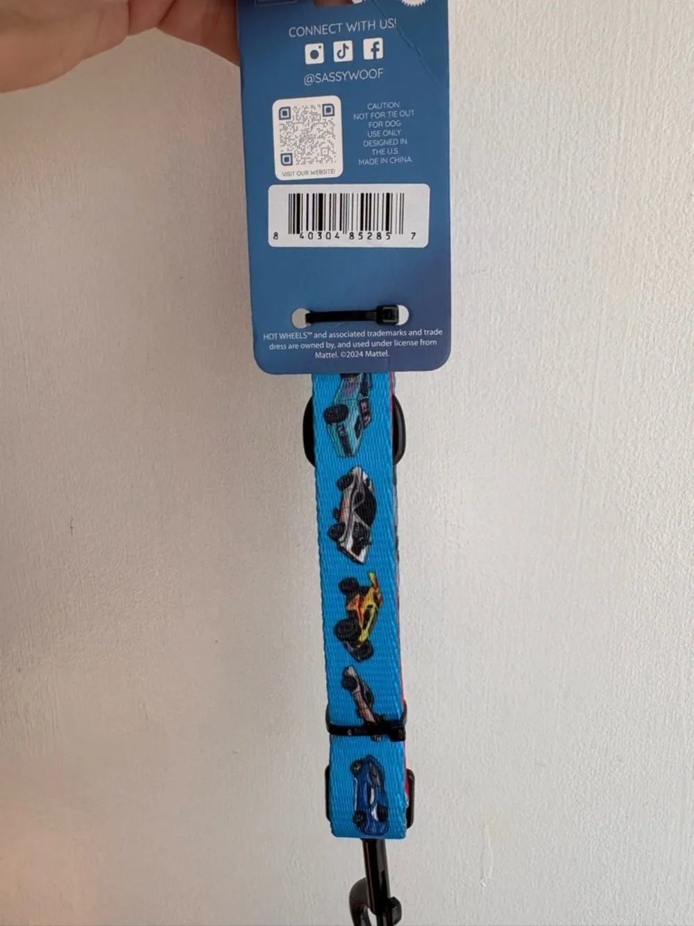 Sassy Woof Hot Wheels Blue Fabric Dog Leash